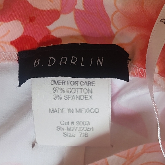 Darling Pink and Red Strapless Sundress for Wedding Guest.Size 7 Junior - Picture 6 of 8